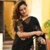 anarkalisalwarsuitonlineindia-5670-1-300x300 Black Organza Handpainted Saree